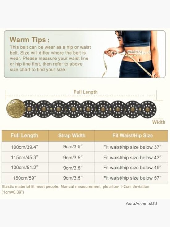 Wide Disc Belt for Women PU Leather Hollow Out Vintage Western Waist Belt main image 5